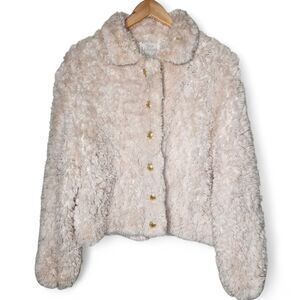 Vintage Paula Lishman White Beaver Fur Coat Rose Beige Medium Elegant Luxury